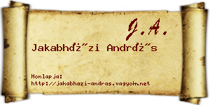 Jakabházi András névjegykártya