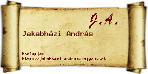 Jakabházi András névjegykártya