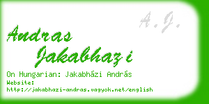 andras jakabhazi business card