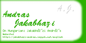 andras jakabhazi business card